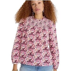 J. Crew Smocked Liberty® Butterfield Poppy Organic Cotton